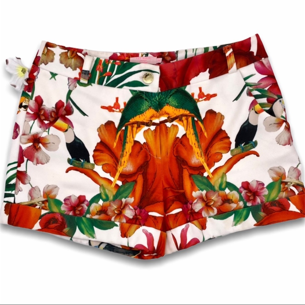 Like NEW Ted Baker 'Quellia' Tropical Shorts, TB2 - Picture 4 of 15